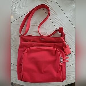 TUMI Voyager Crossbody Bag in Bold Red, GUC